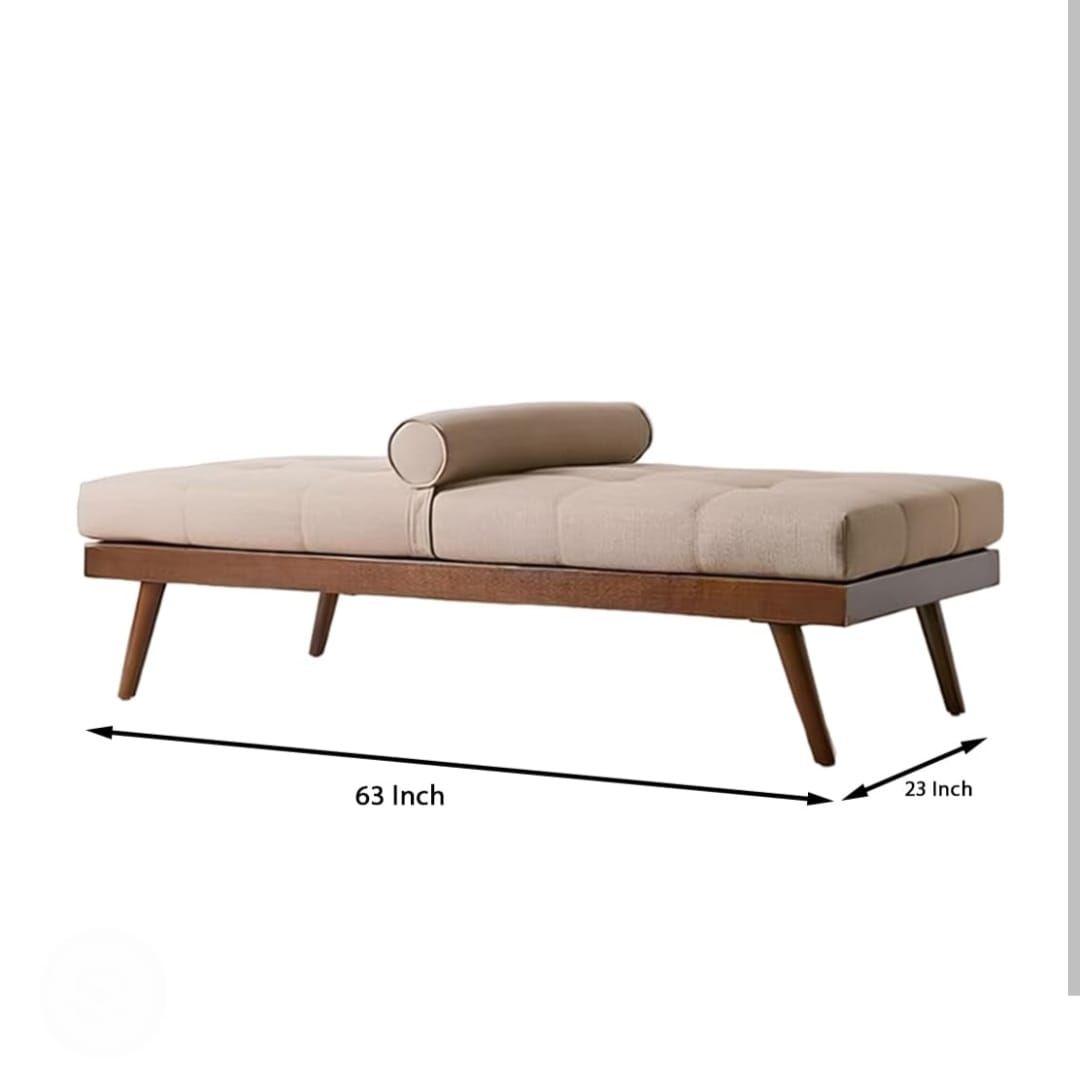Daybed, 63 by 23 inches, with bolster cushion