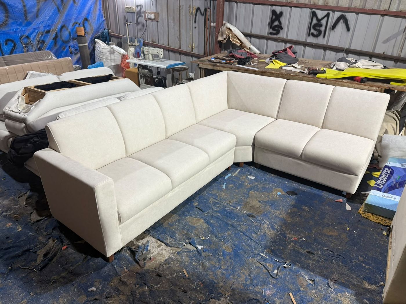 Ivory corner sofa
